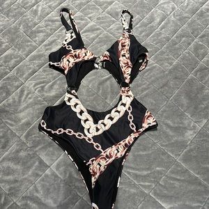 Chain one piece swimsuit